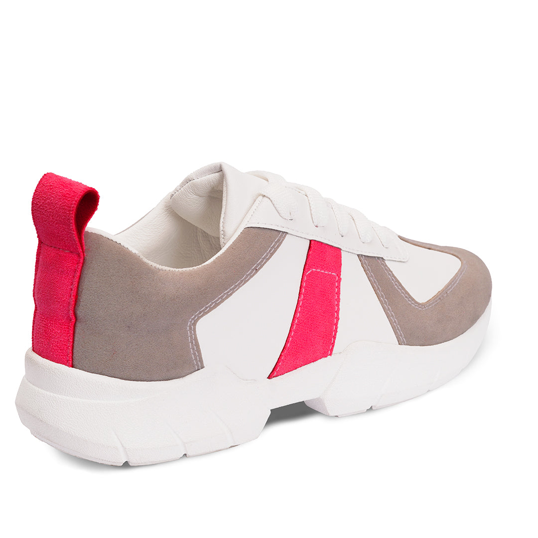 Triano | Unique Laceup Sneaker With Strap - Pink