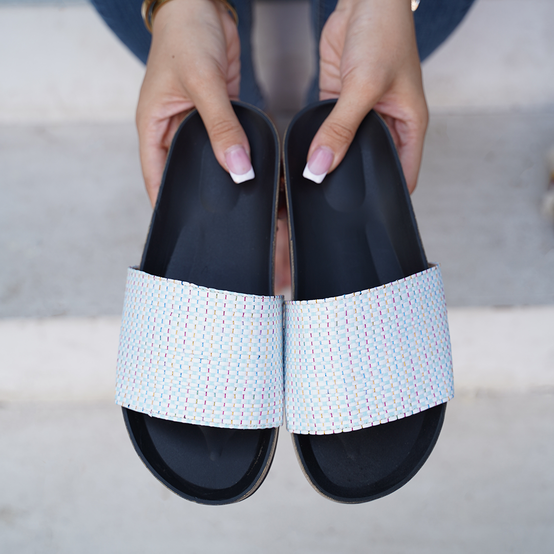 Plano | Plain Wide Slides - Baby Blue