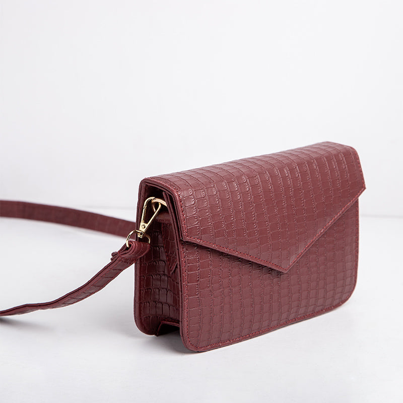 Envelope Cross-Body Bag - MAROON