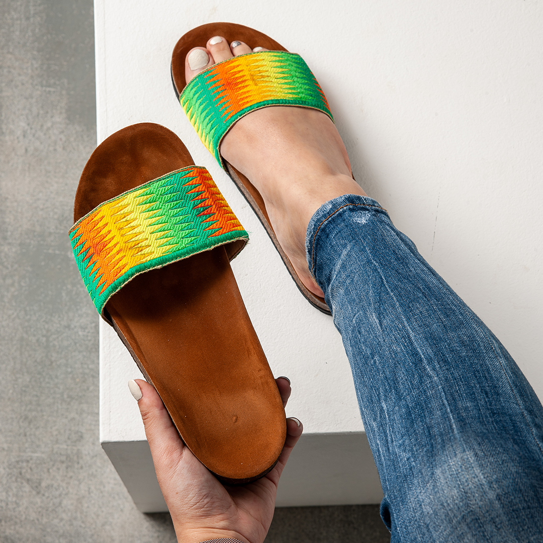 Wavy Greenish Summer Slipper