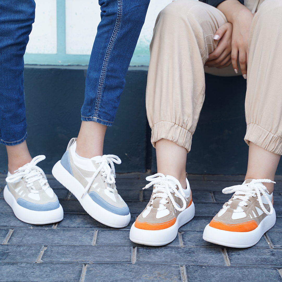 Anacad | Lace Up Sneakers - Orange