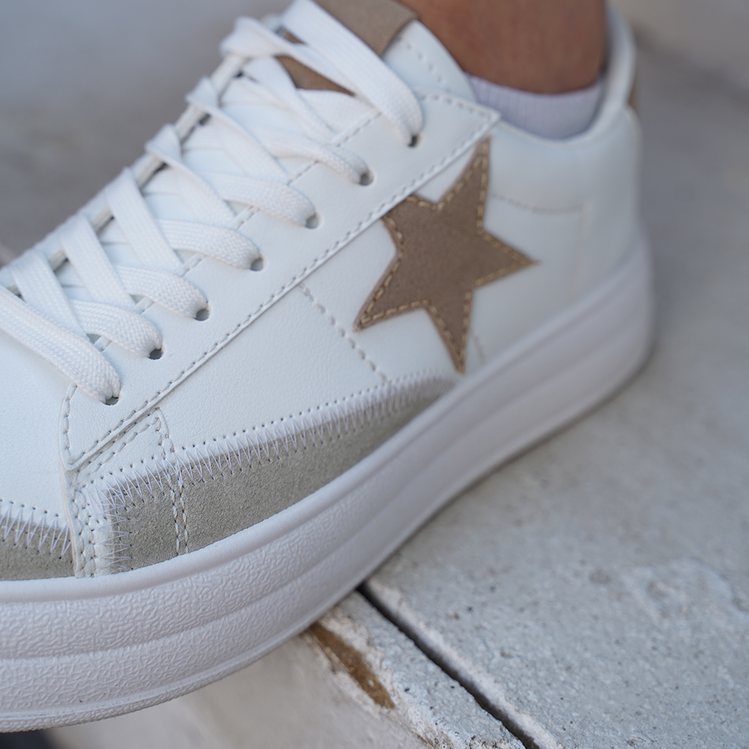 Star Walk | Lace up Sneakers - Beige
