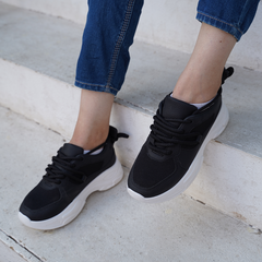 Sprint Walk | Lace up Sneakers - Black