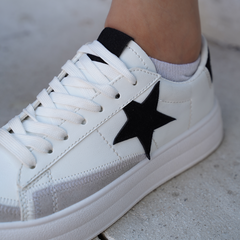 Star Walk | Lace up Sneakers - Black