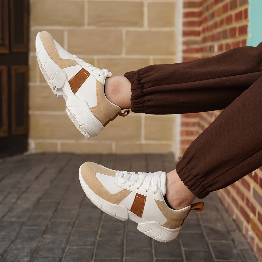 Triano | Unique Laceup Sneaker With Strap - Brown