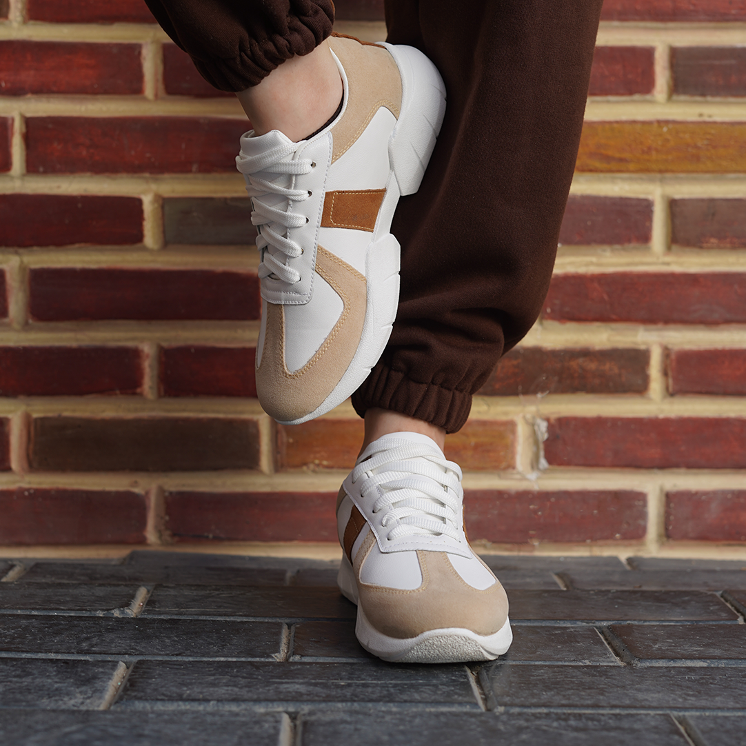 Triano | Unique Laceup Sneaker With Strap - Brown