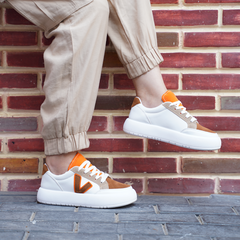 Farca | Lace Up Sneakers - Cafe