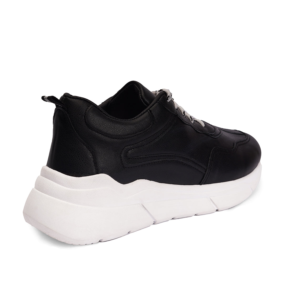Kuntu | Neat Lace Up Sneakers - Black