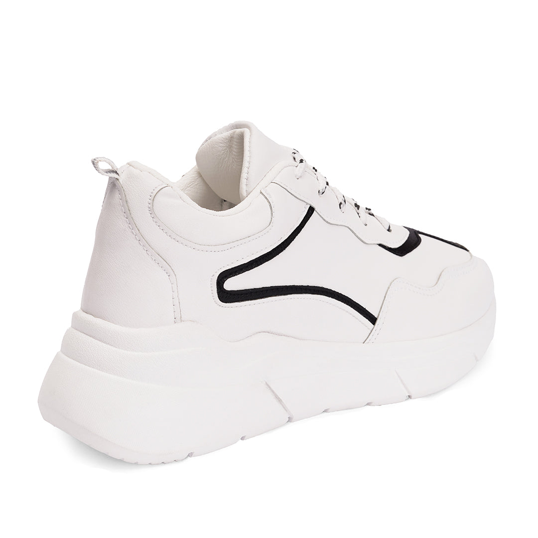 Kuntu | Neat Lace Up Sneakers - B&W