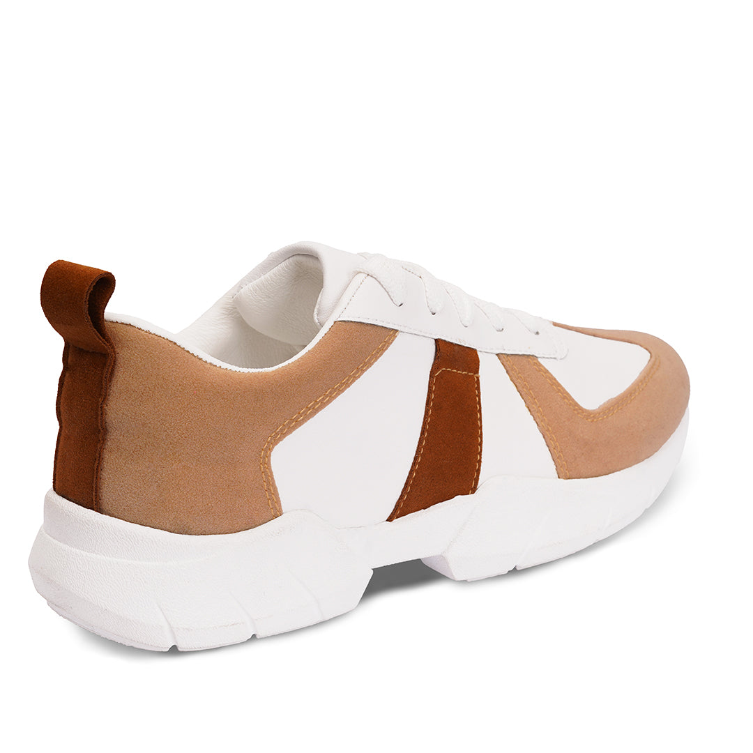 Triano | Unique Laceup Sneaker With Strap - Brown