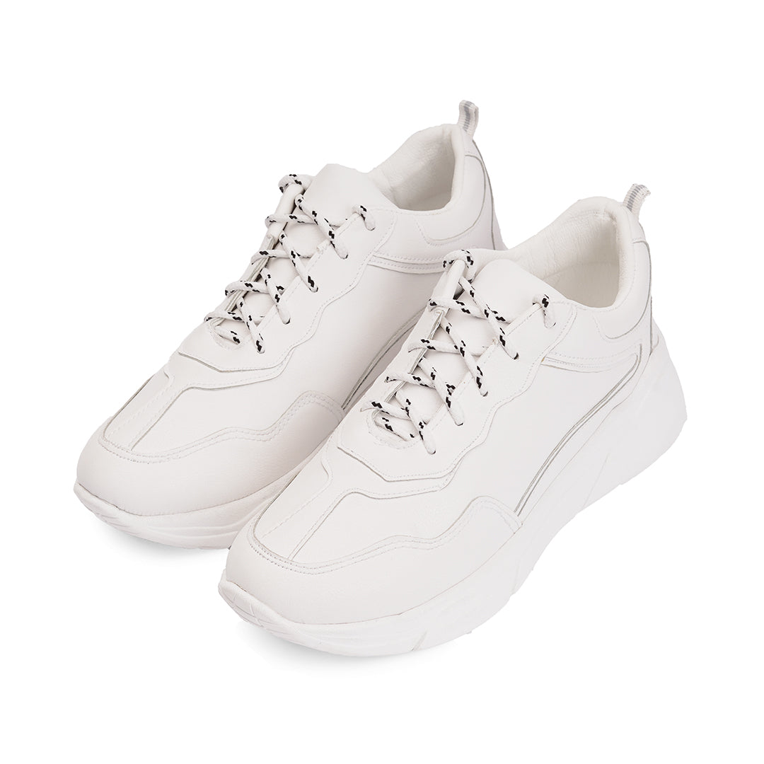 Kuntu | Neat Lace Up Sneakers - White