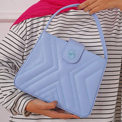 Anolepe Stitched Cross & Hand Bag - Baby Blue