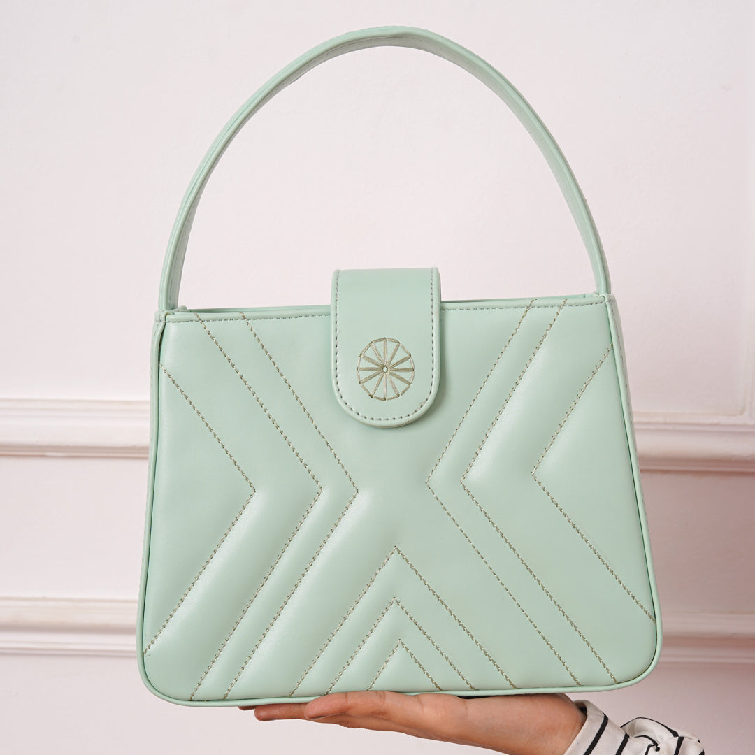 Anolepe Stitched Cross & Hand Bag - Green