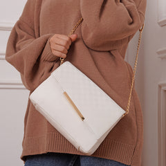 Caliona | Leather Cross Body Bag - White