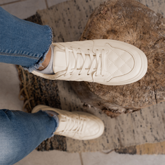 Duras | High Lace Up Sneakers - Beige