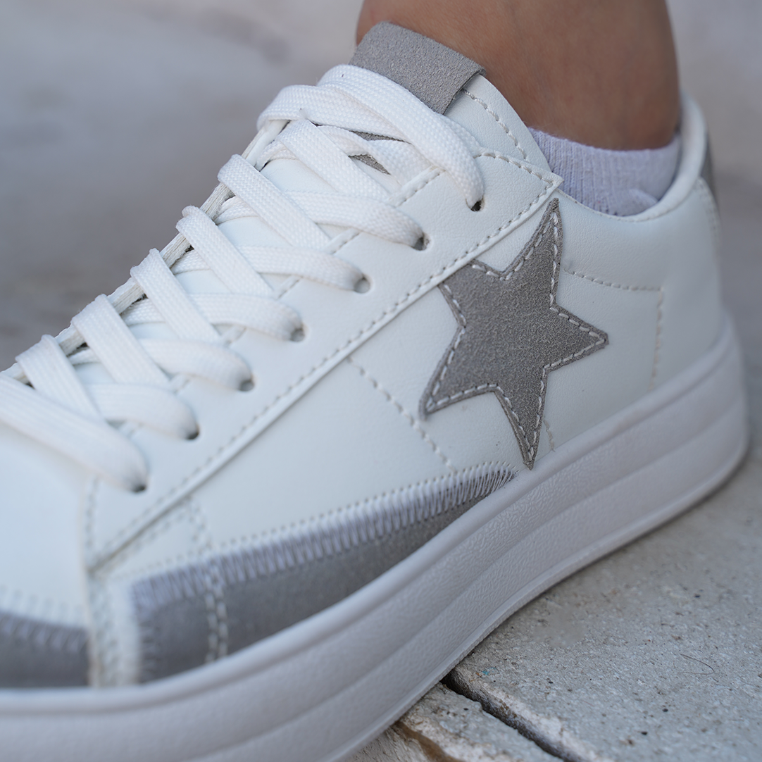 Star Walk | Lace up Sneakers - Gray