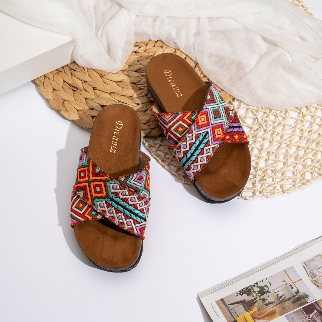 Abstracto Criss Cross Super Comfy Slides