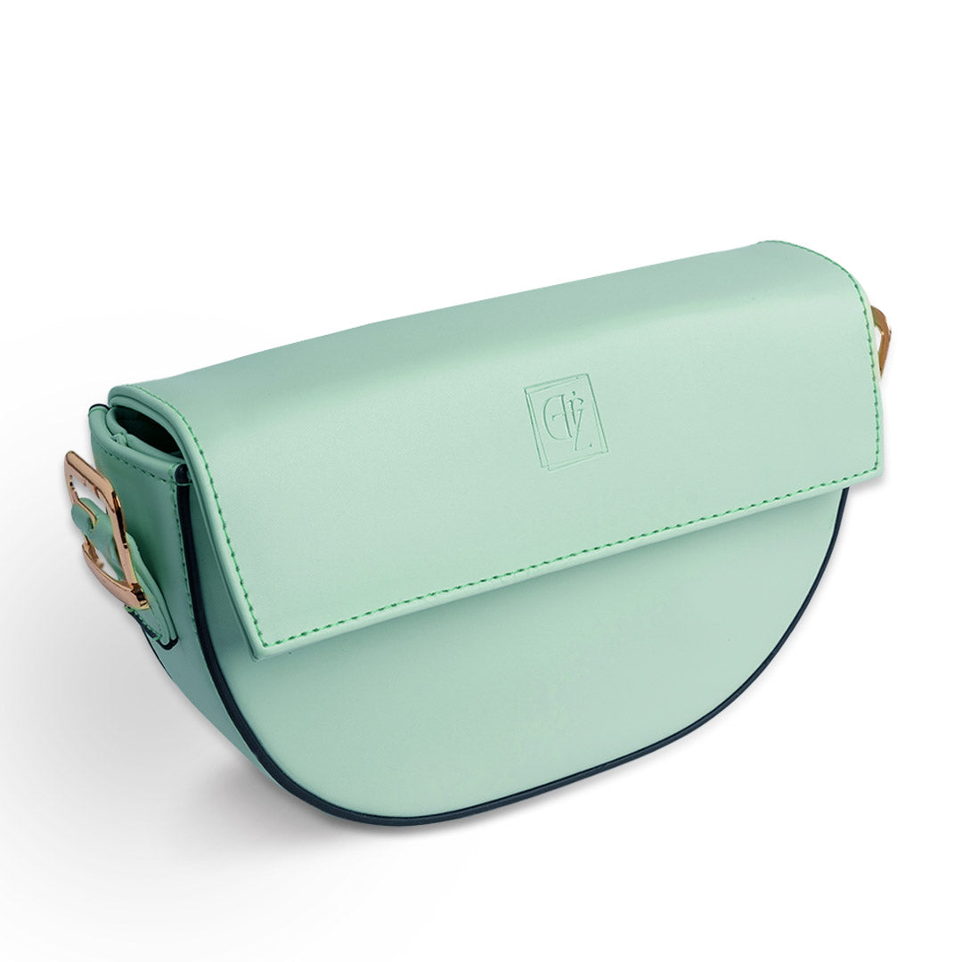 Plain Leather Fanny Bag - GREEN