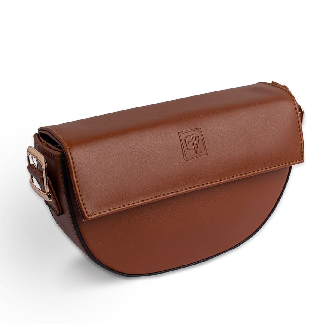 Plain Leather Fanny Bag - CAMEL