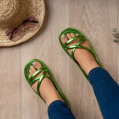 Vacation Veil Slippers - Green