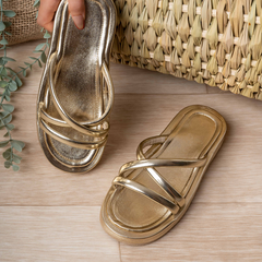 Vacation Veil Slippers - Gold