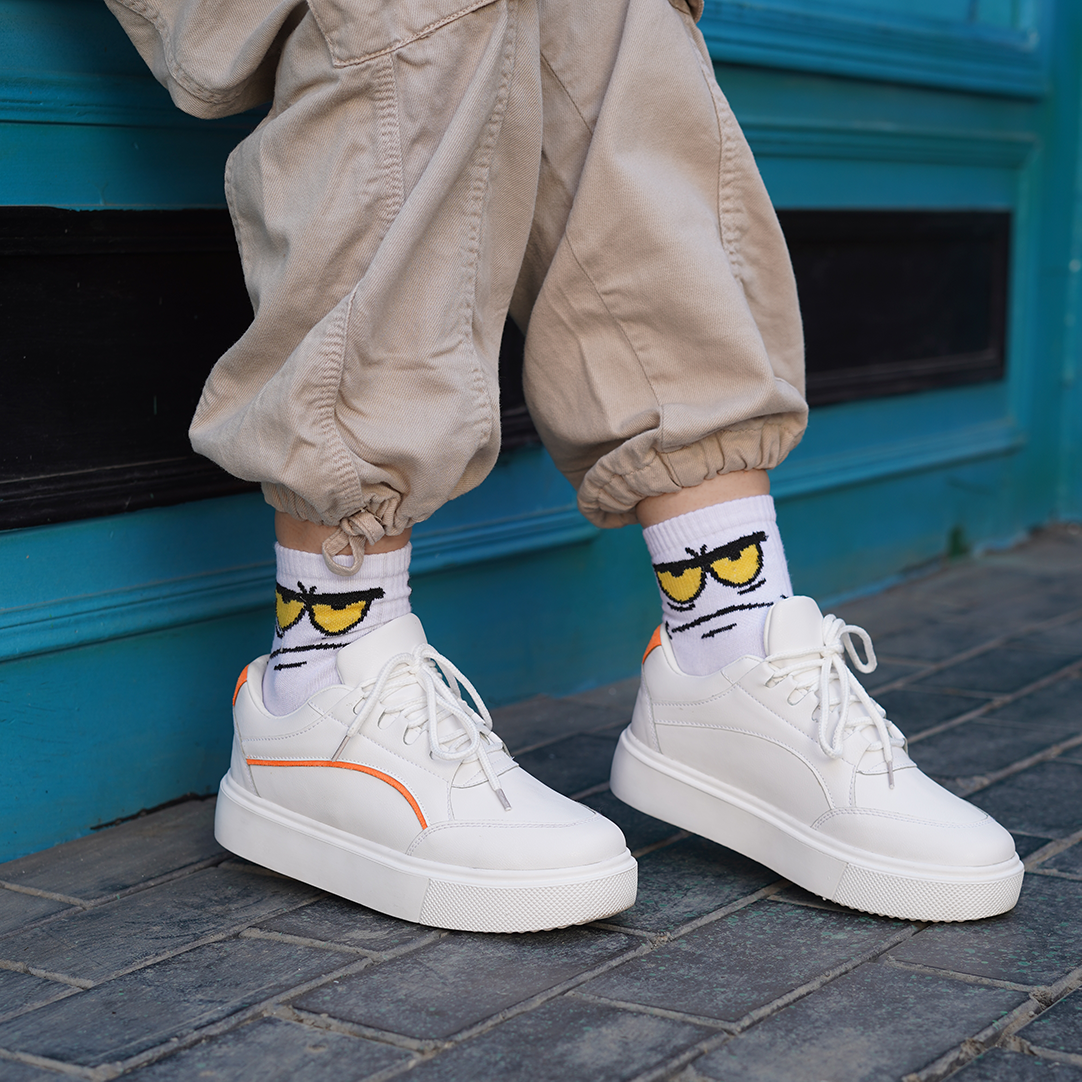 Line UP | Dreamz Lined Laceup Sneakers - Orange