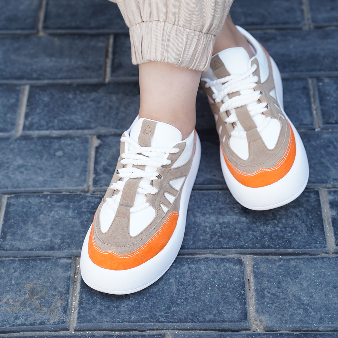 Anacad | Lace Up Sneakers - Orange