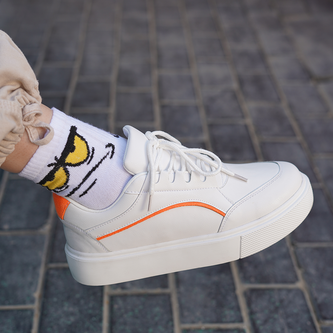 Line UP | Dreamz Lined Laceup Sneakers - Orange