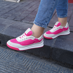 Lean Walk | Lace up Sneakers - Pink