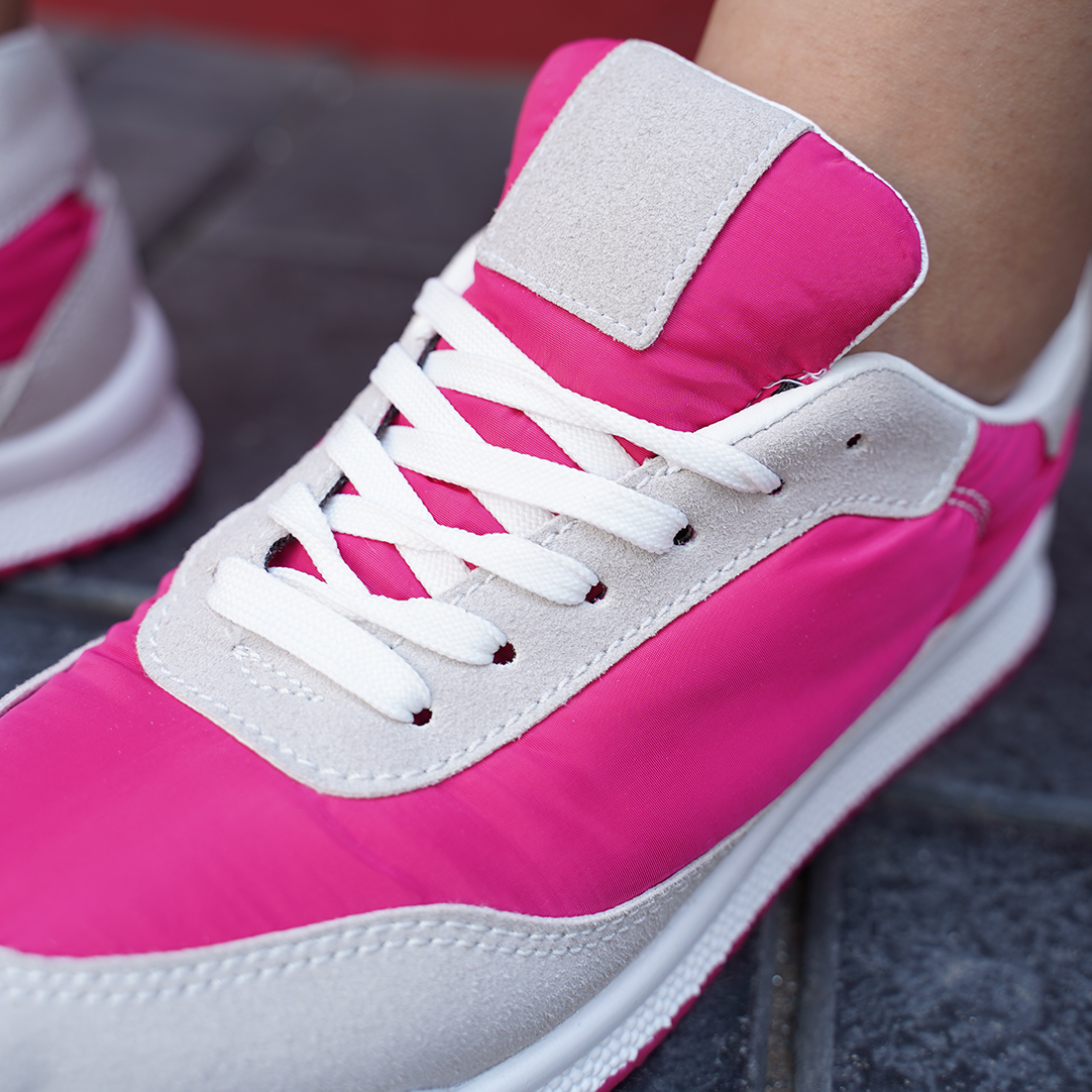 Lean Walk | Lace up Sneakers - Pink