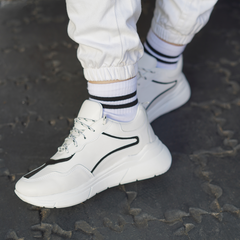 Kuntu | Neat Lace Up Sneakers - B&W