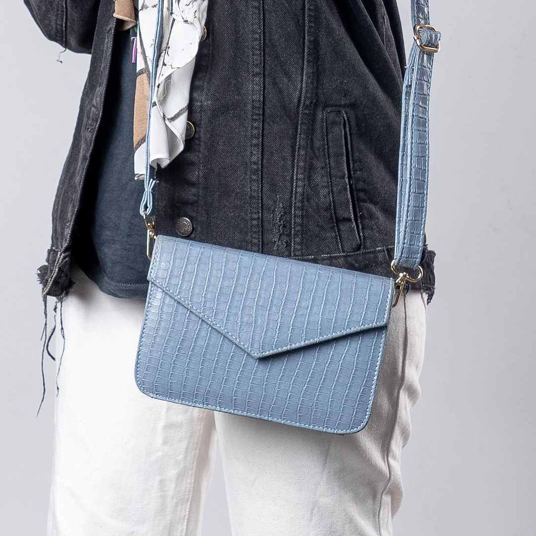 Envelope Cross-Body Bag - BABY BLUE