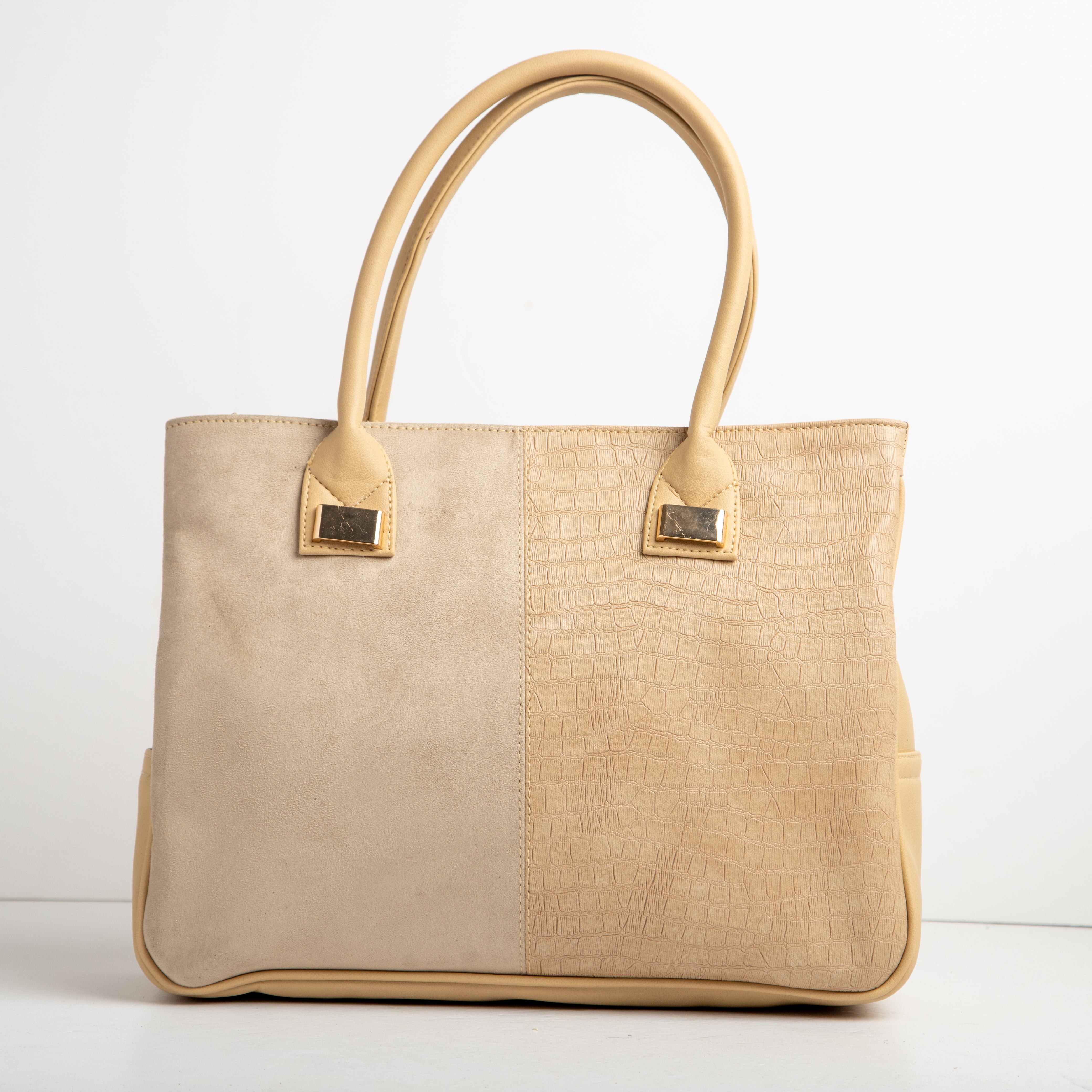 Contaima | Large Half & Half Bag - Beige