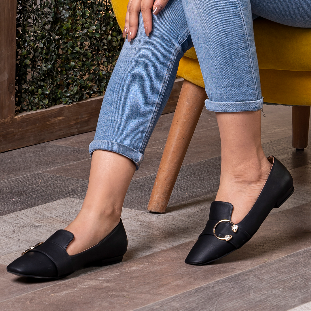 Flugi | Black Flat Shoes