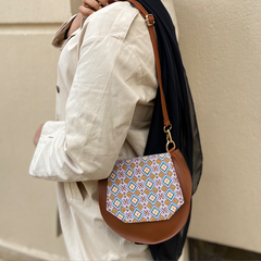 Stylish pattern fold leather cross bag - Havan