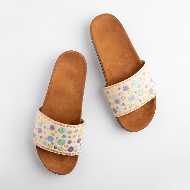 Circi | Abstract Summer Slipper - Green