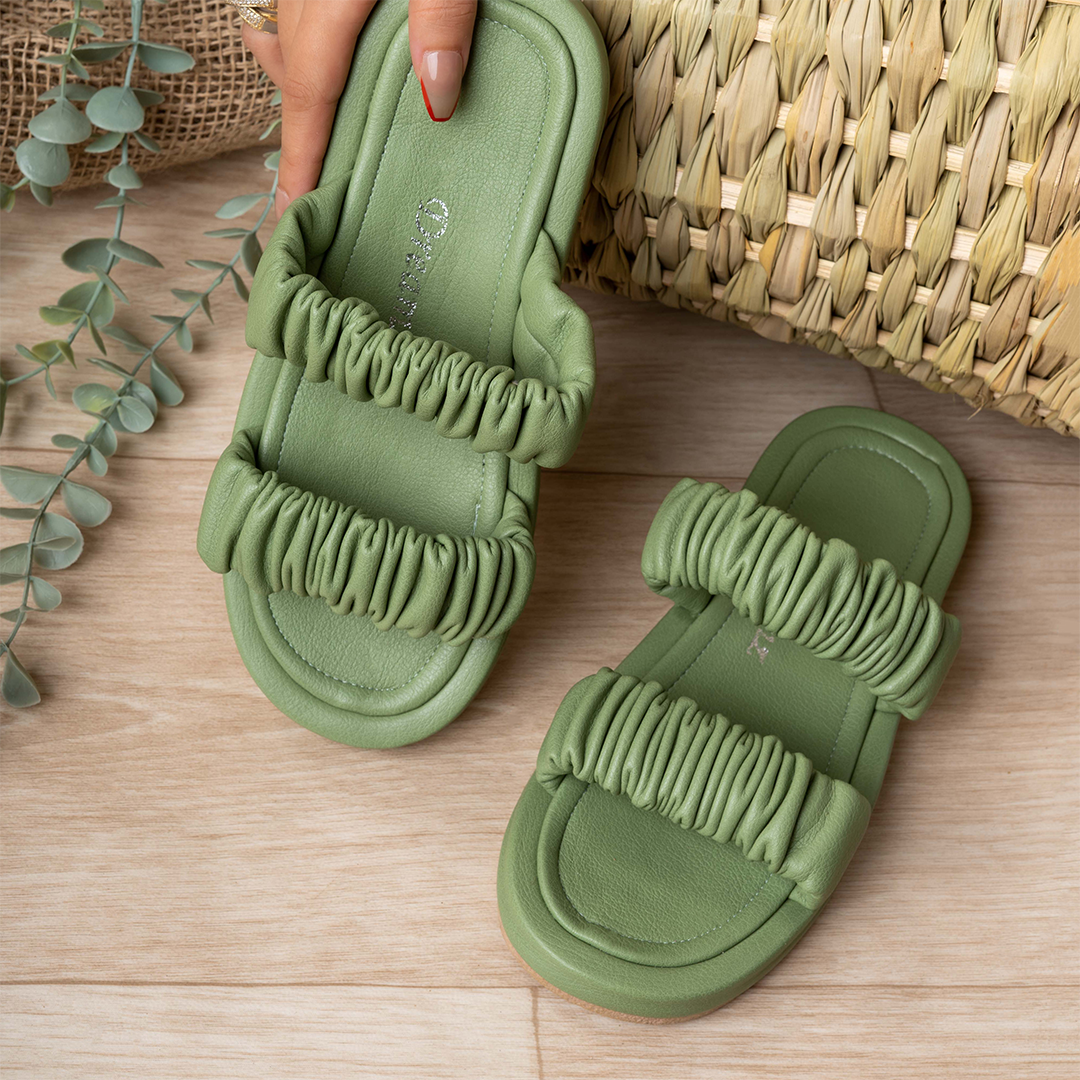 SunSway Straps Slippers - Green