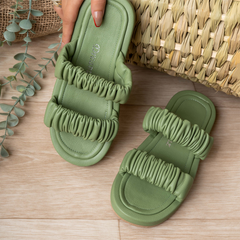 SunSway Straps Slippers - Green
