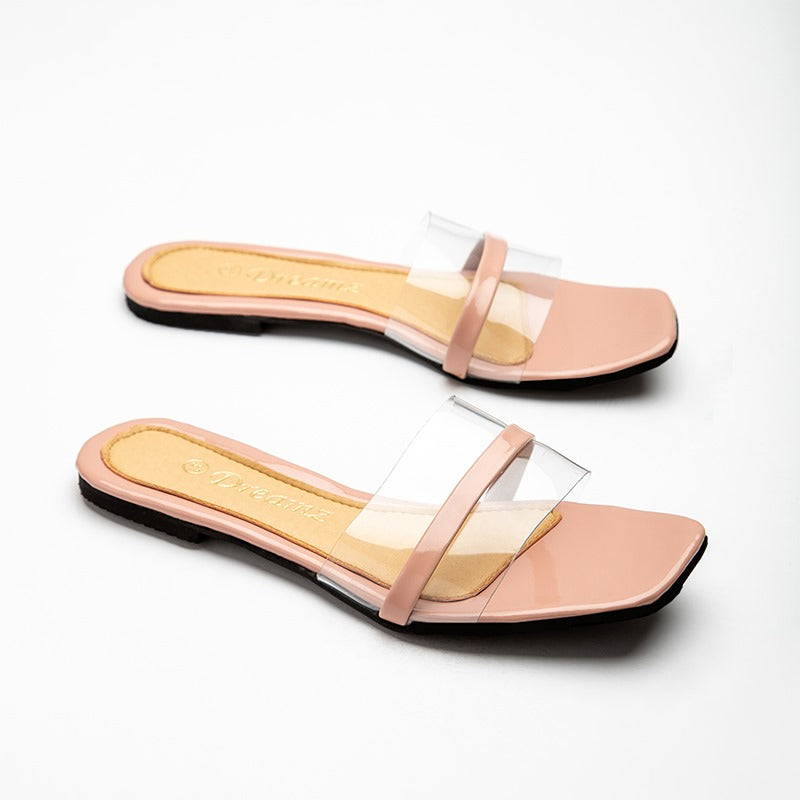 Flat Slipper With Chain - Pink