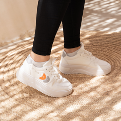 Bulga | Embroidered Lace Up Sneakers - White