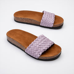 Wide Braided Summer Slipper - Purple