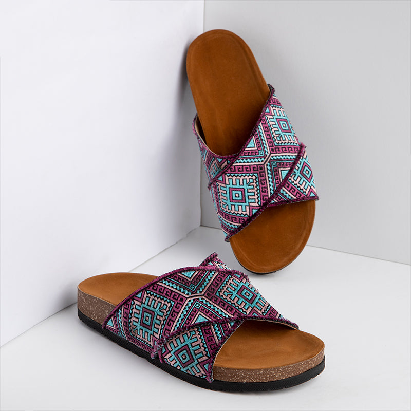 Abstra | Criss Cross Summer Slippers - Purple