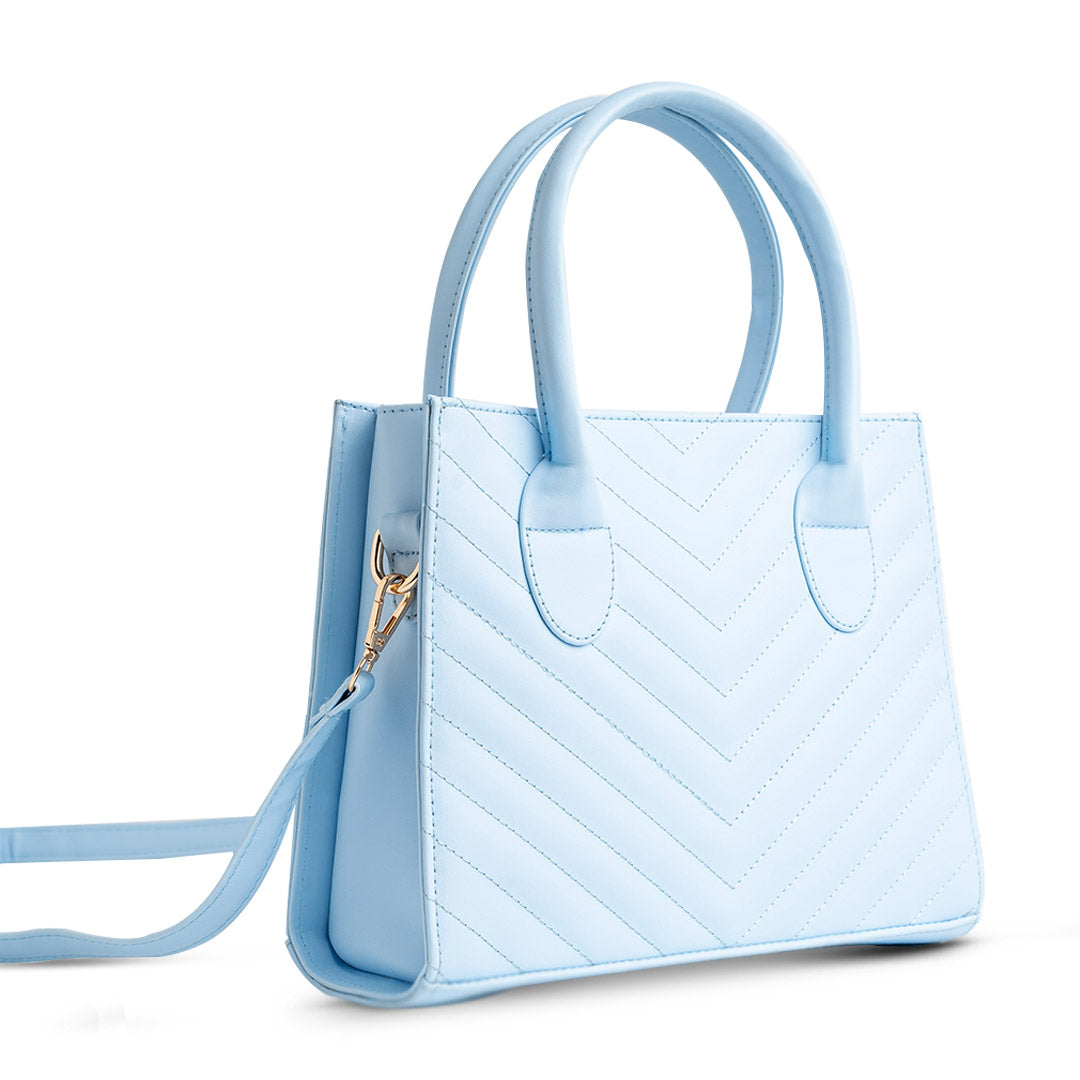 Arrow Cross-Body Handbag - BABY BLUE