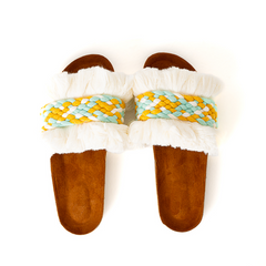 Frime | Fringe Macrame Slides - White