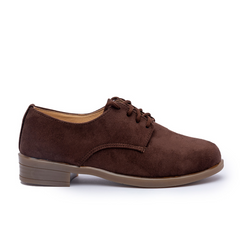 Oxford Plain Suede Women Shoes - Brown