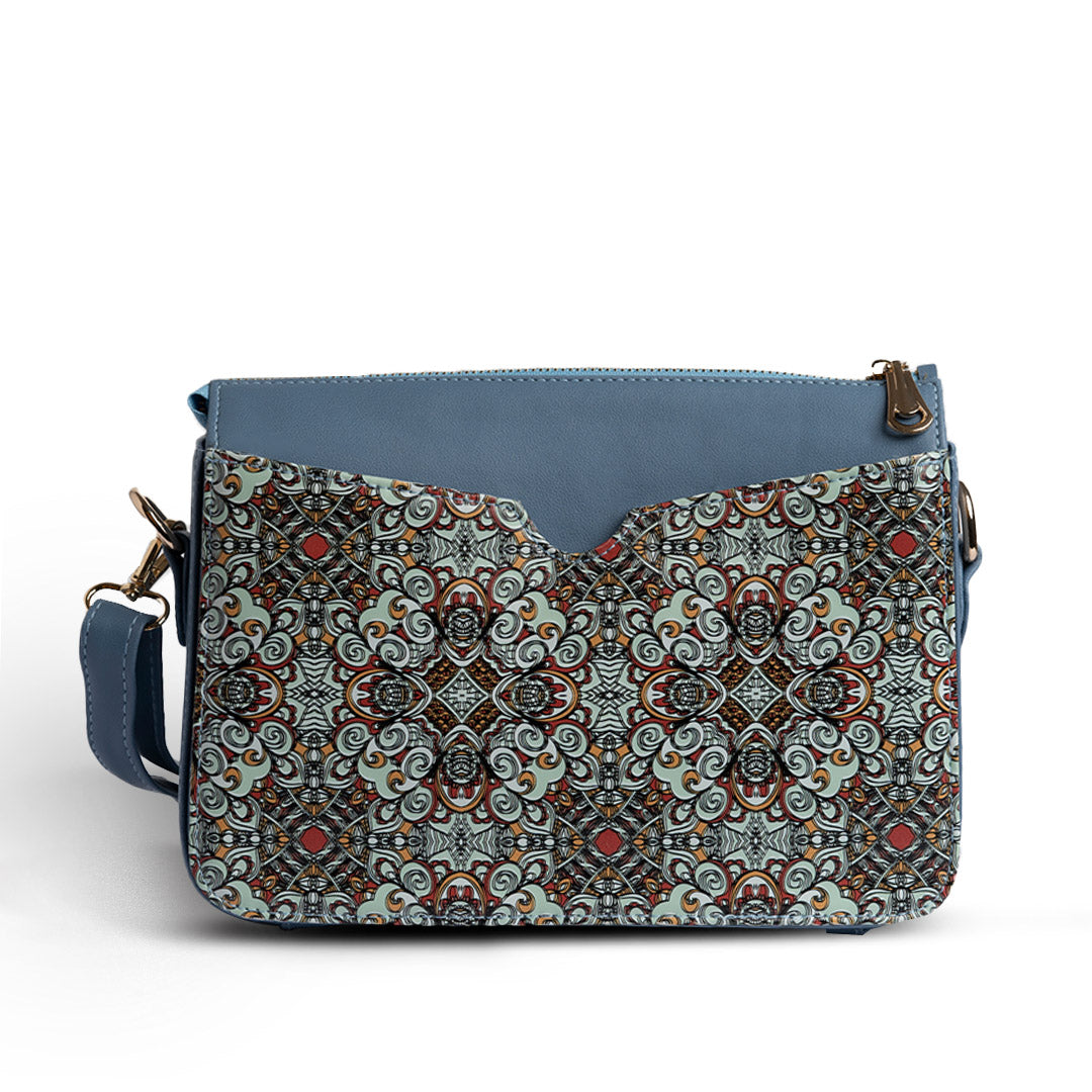 Printed Cross Bag [ Abstract Pattern ] - BLUE