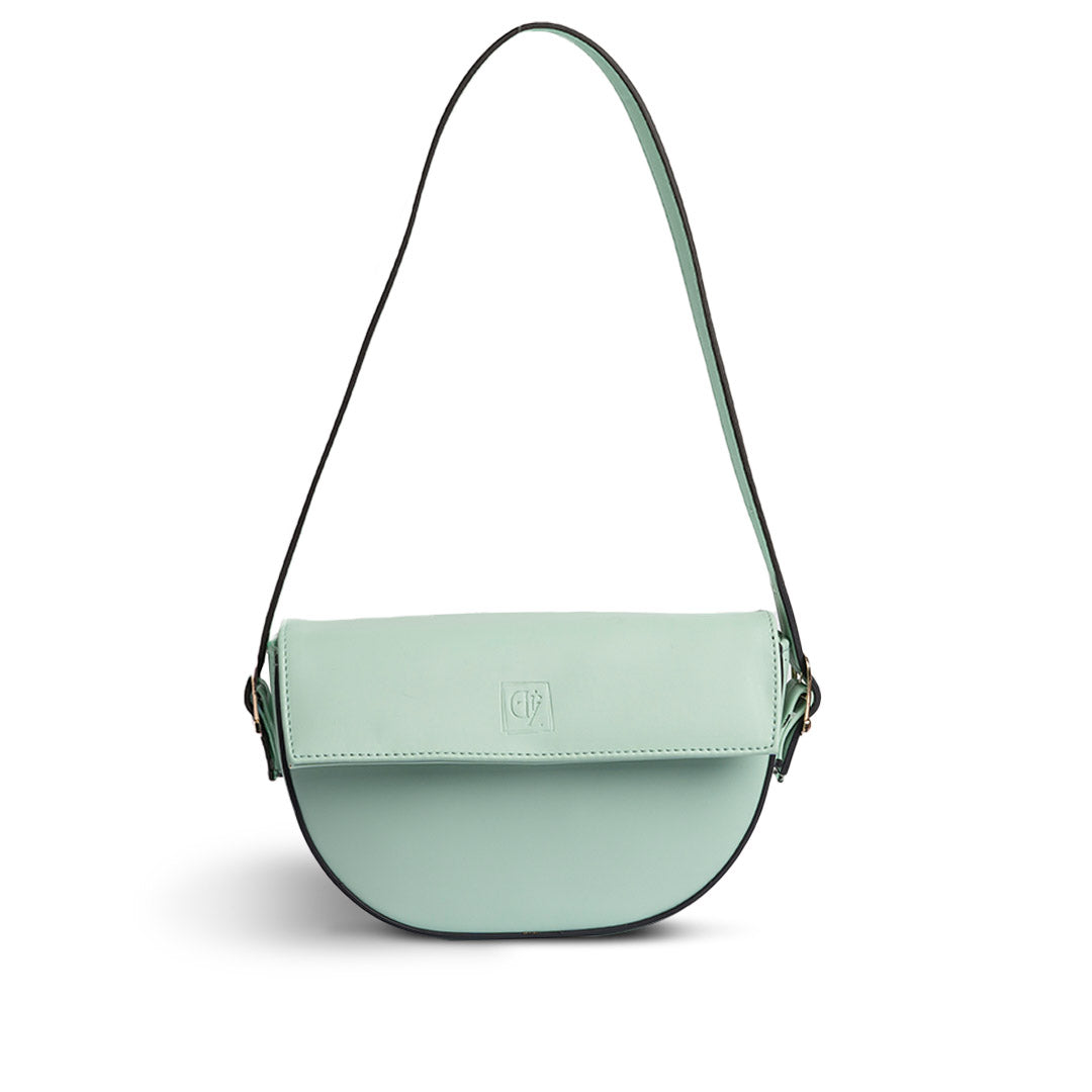 Plain Leather Fanny Bag - GREEN