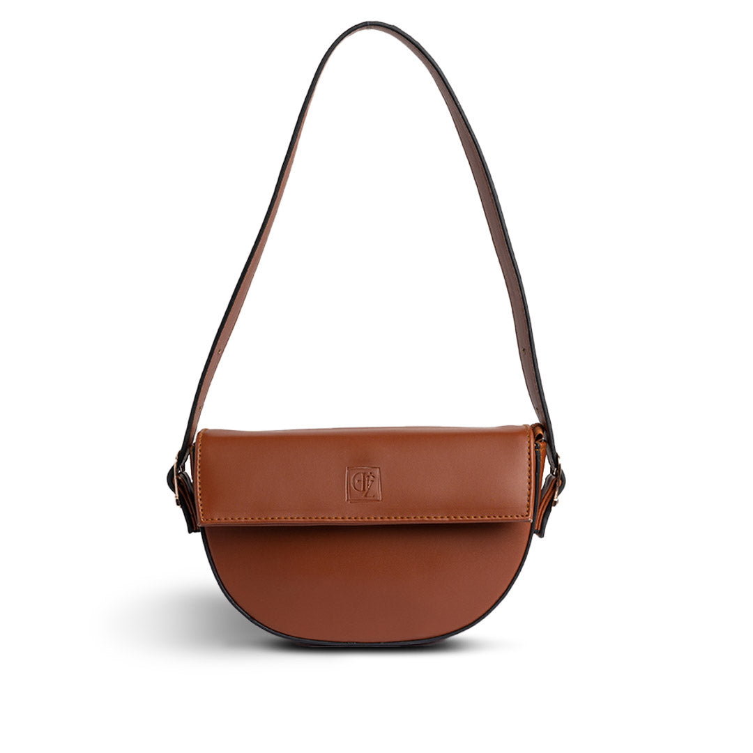 Plain Leather Fanny Bag - CAMEL