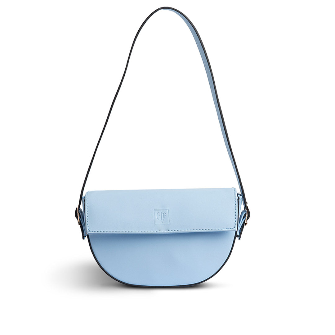 Plain Leather Fanny Bag - BLUE