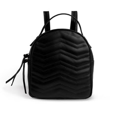 ZigZag Stitched Mini Backpack - Black